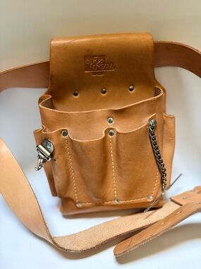 IDEAL | Full Leather Electrician's Tool Pouch Belt Bag w/ Strap - Made in Canada